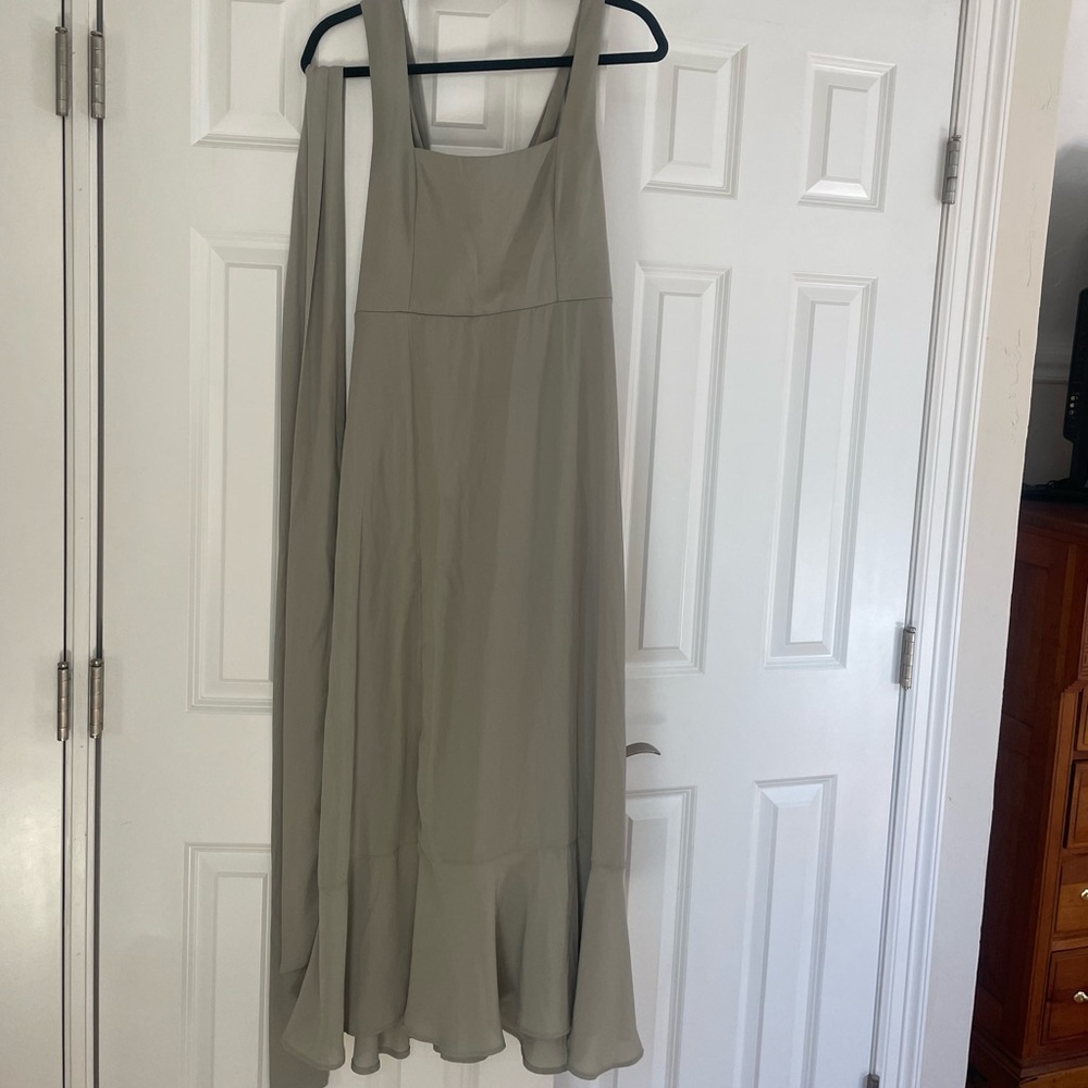 Show me your mumu Claire Midi Dress Moss Green Crisp